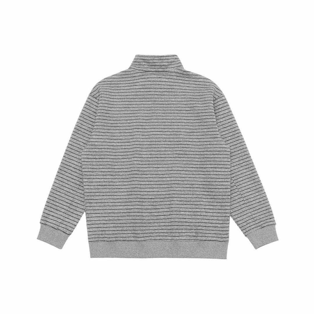 Herren Feinstrick-Halbzip-Pullover mit Stehkragen und feinen Streifen Echoarchiv