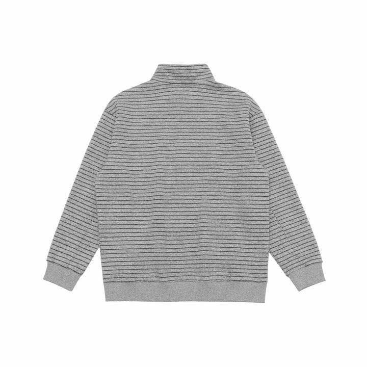 Herren Feinstrick-Halbzip-Pullover mit Stehkragen und feinen Streifen Echoarchiv