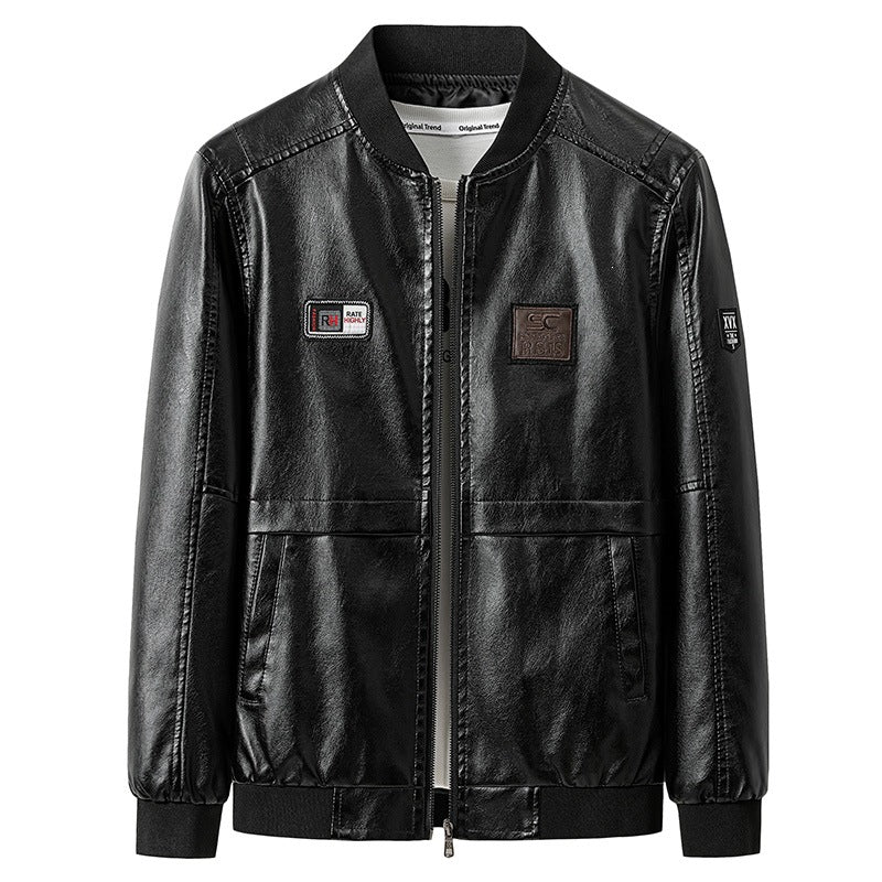 Herren Modische Kunstleder-Bomberjacke Echo Archiv 1787738231