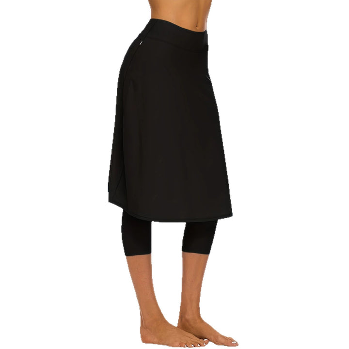Damen Leggings mit integriertem Tellerrock und seitlicher Reißverschlusstasche echoarchiv-