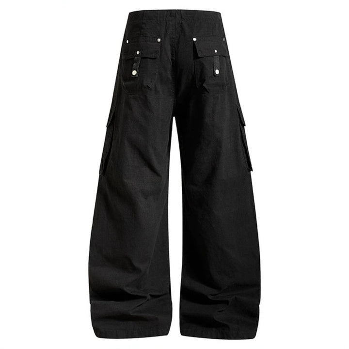 Damen weite High-Waist Cargo-Hose mit Tunnelzugbund und großen Klapptaschen Echoarchiv