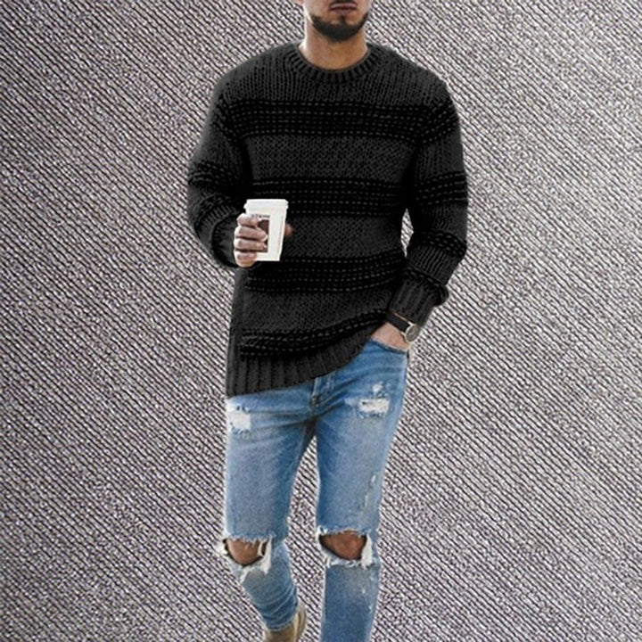 Herren Strickpullover mit strukturiertem Muster und modernem Schnitt Echoarchiv