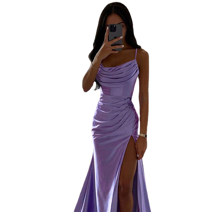Damen Maxikleid mit schickem Seitenschnitt und eleganter Drapierung Echoarchiv
