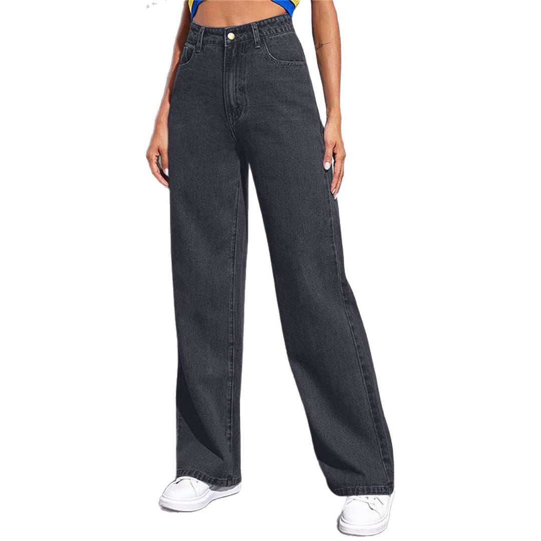 Damen nan hochgeschnittene weite Denim-Hose mit extra weitem Bein und taillierendem Bund Echo Archiv