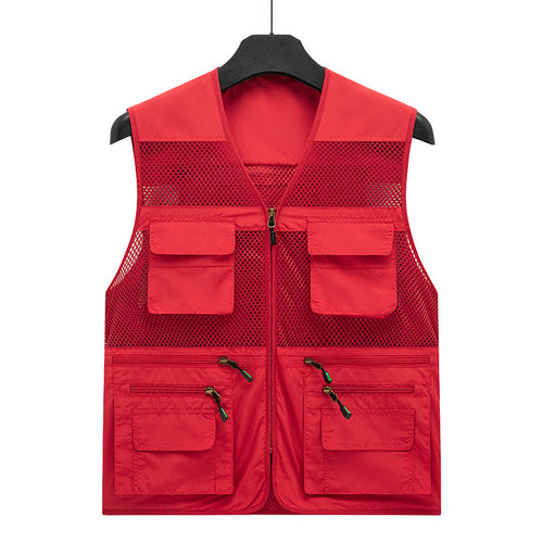 Herren atmungsaktive Mesh Outdoorweste mit multifunktionalen Taschen und Frontreißverschluss – Marzano