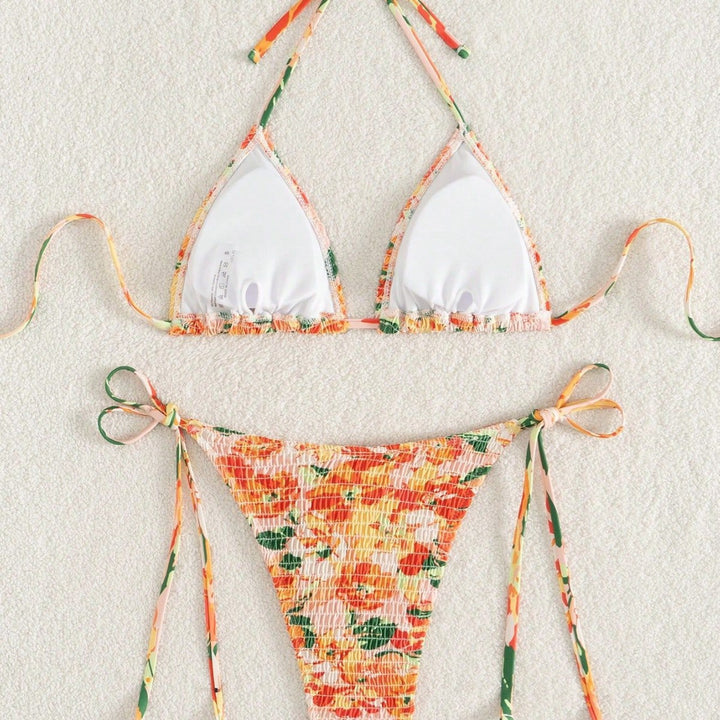 Damen Triangel-Bikini mit floralen Raffungen Echo Archiv