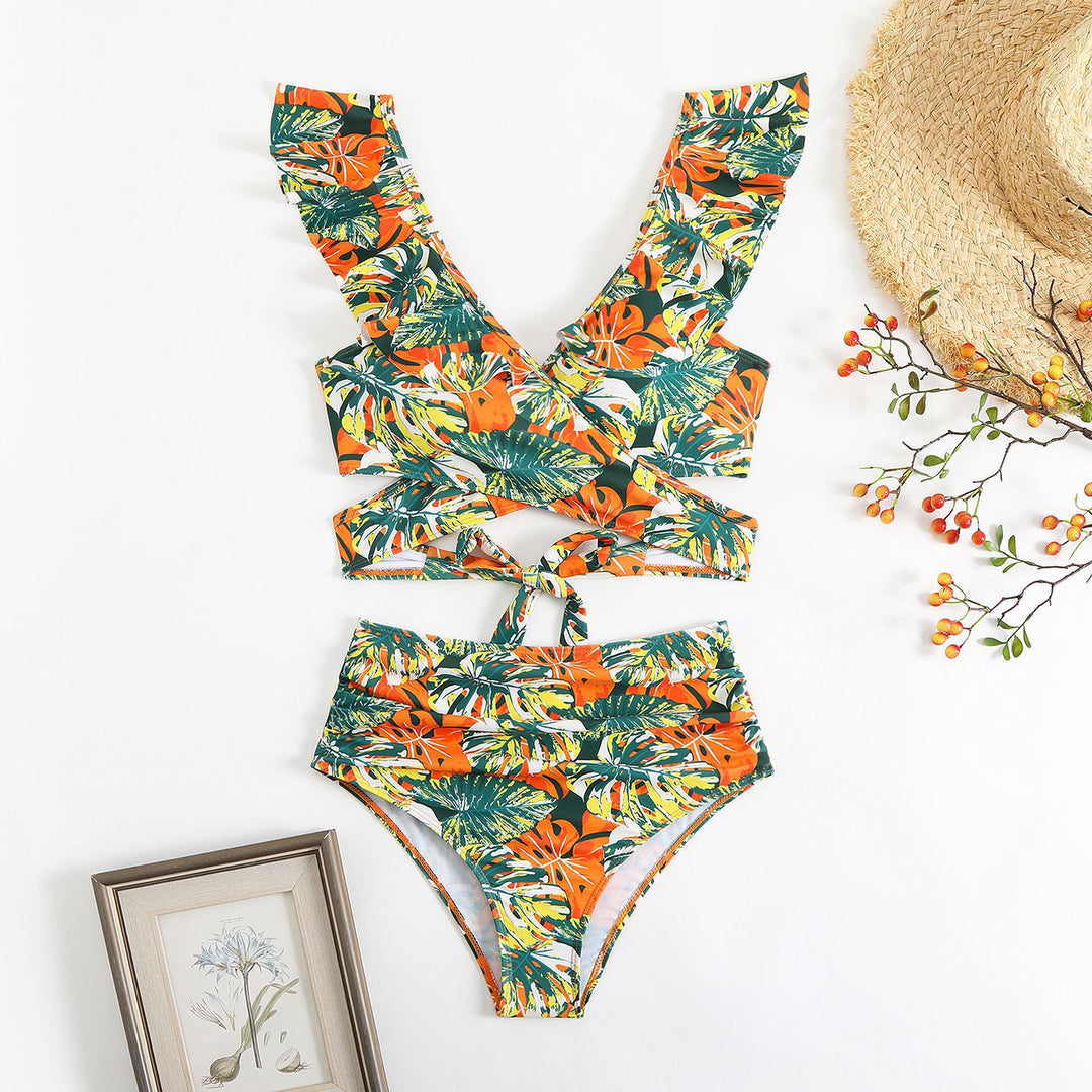 Damen Stilvolles Wickel-Bikini-Set mit Rüschendetails Echo Archiv