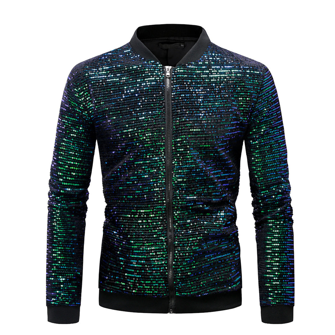 Herren Funkelnde Paillettenjacke im modernen Bomber-Stil Echoarchiv