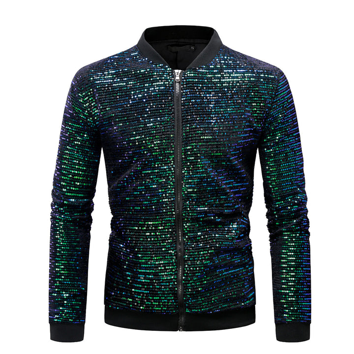 Herren Funkelnde Paillettenjacke im modernen Bomber-Stil Echoarchiv
