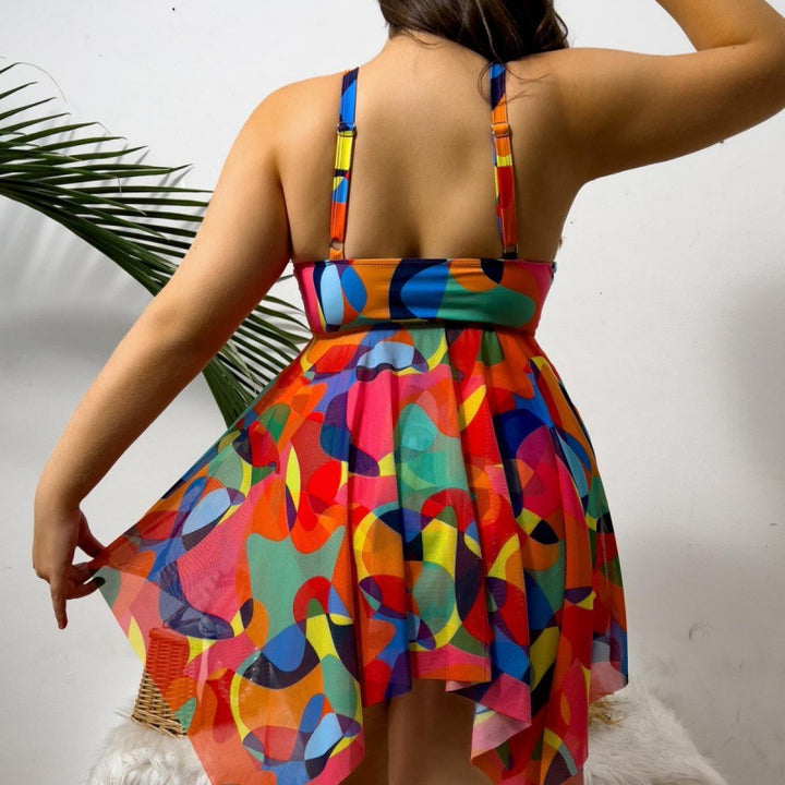 Damen Fließendes Strandsarong mit buntem Muster Echo Archiv