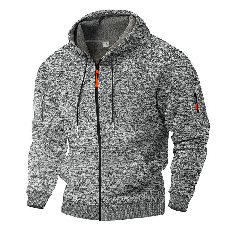 Herren sportlicher Kapuzenpullover mit hohem Kragen und praktischen Taschen Echoarchiv