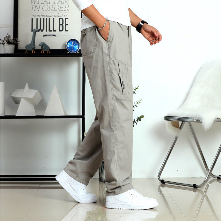 Herren Weite Cargohose im Utility‑Stil mit seitlicher Reißverschlusstasche und ergonomischen Nähten Echo Archiv