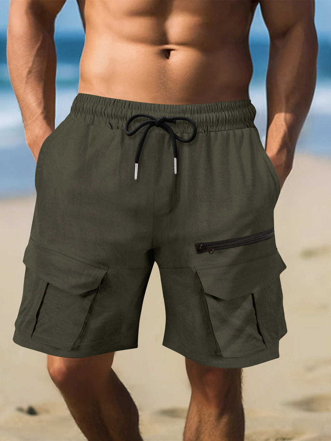 Herren Cargo-Shorts mit multifunktionalen Taschen und elastischem Bund Echoarchiv