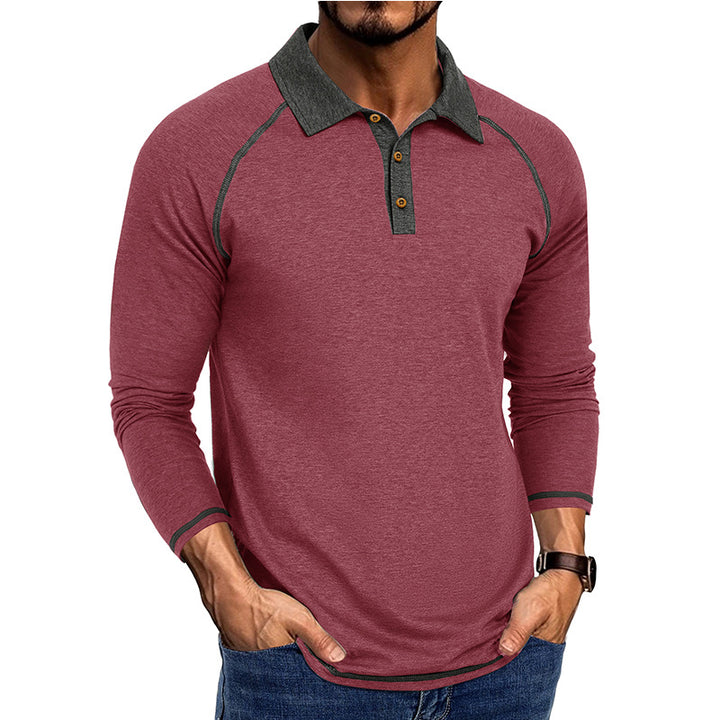 Herren Poloshirt mit kontrastierenden Akzenten und innovativem Kragen Echoarchiv