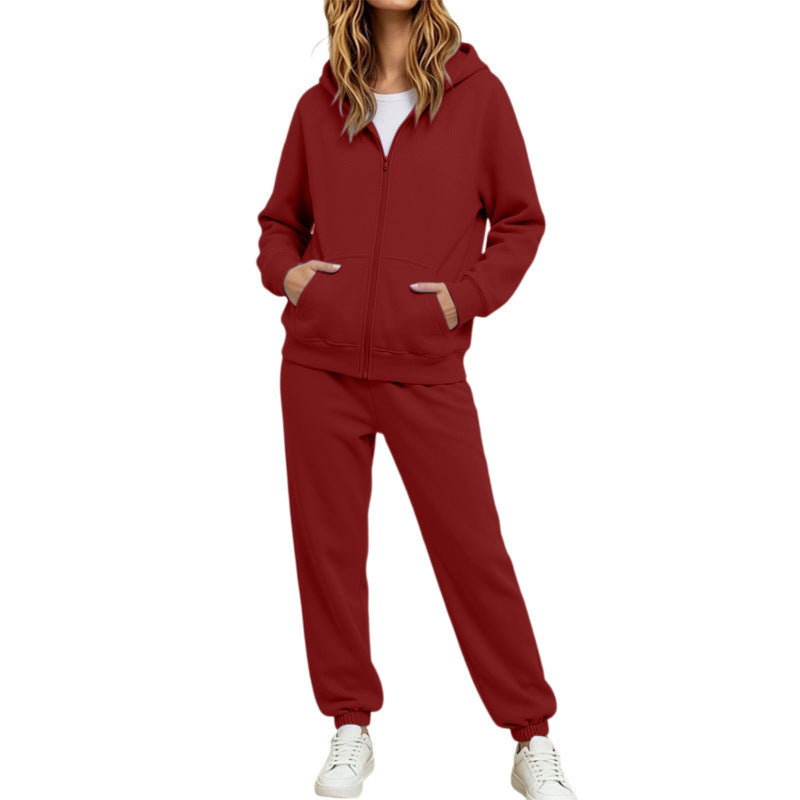 Damen Komfortabler Kapuzenpullover und Jogginghose Set Echoarchiv