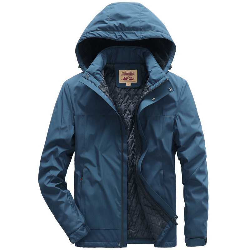 Herren wasserabweisende gesteppte Thermojacke mit verstellbarer Kapuze und winddichter Membran Echo Archiv