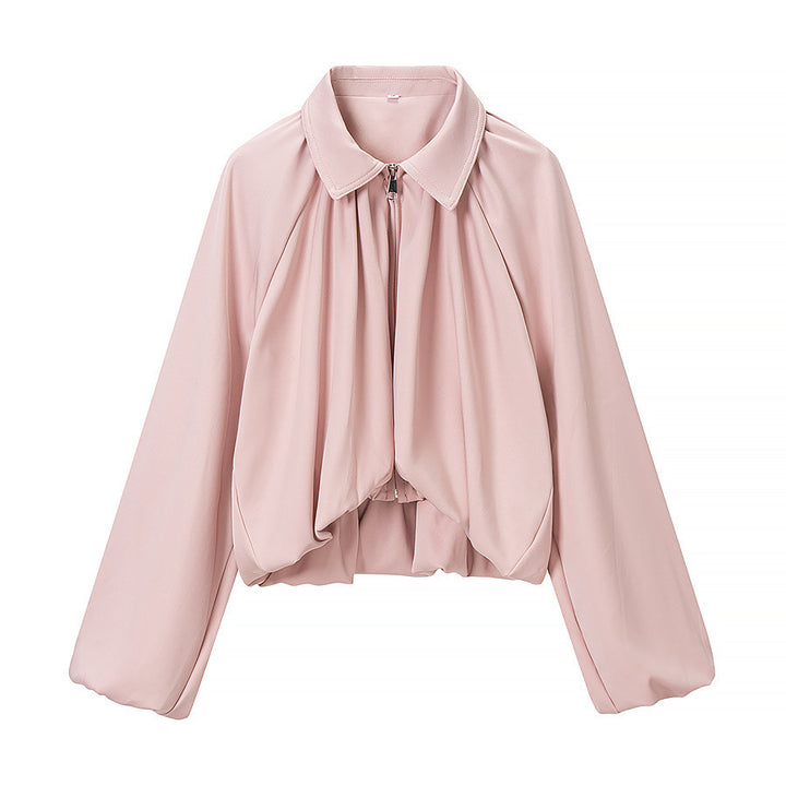 Damen Kurzblouson mit Kellerfalten, Reißverschluss und Ballonärmeln Echo Archiv