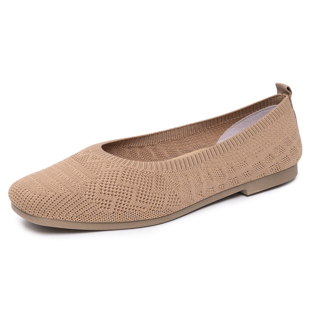 Damen nan gestrickte Ballerina-Slip-On Komfortballerina mit nahtlosem Sockeneinstieg und flexibler Leichtsohle Echo Archiv