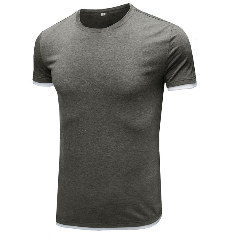 Herren Basic T-Shirt mit kontrastierenden Ärmeln Echoarchiv