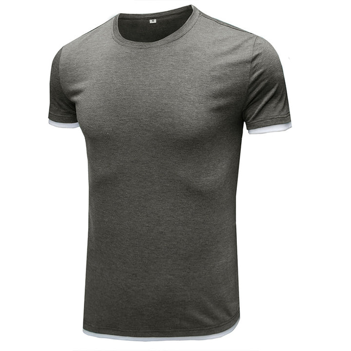 Herren Basic T-Shirt mit kontrastierenden Ärmeln Echoarchiv