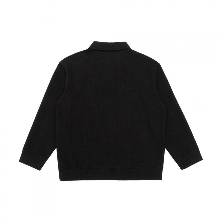 Unisex Poloshirt-Strickpullover mit Zopfmuster, Boxy‑Schnitt und Hemdkragen Echo Archiv