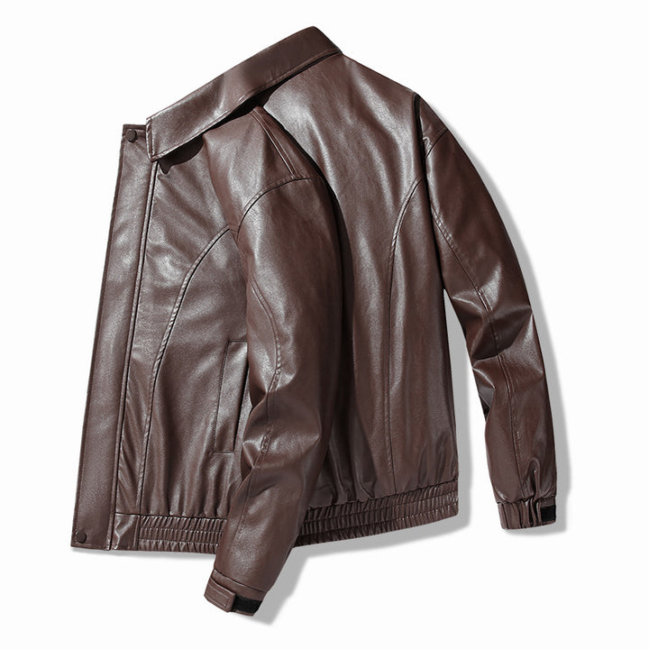 Herren elegante oversized Kunstlederjacke Echoarchiv