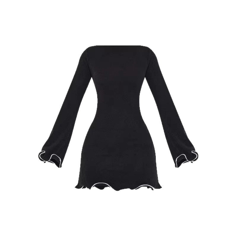 Damen Elegantes Minikleid mit Rüschenärmeln Echo Archiv