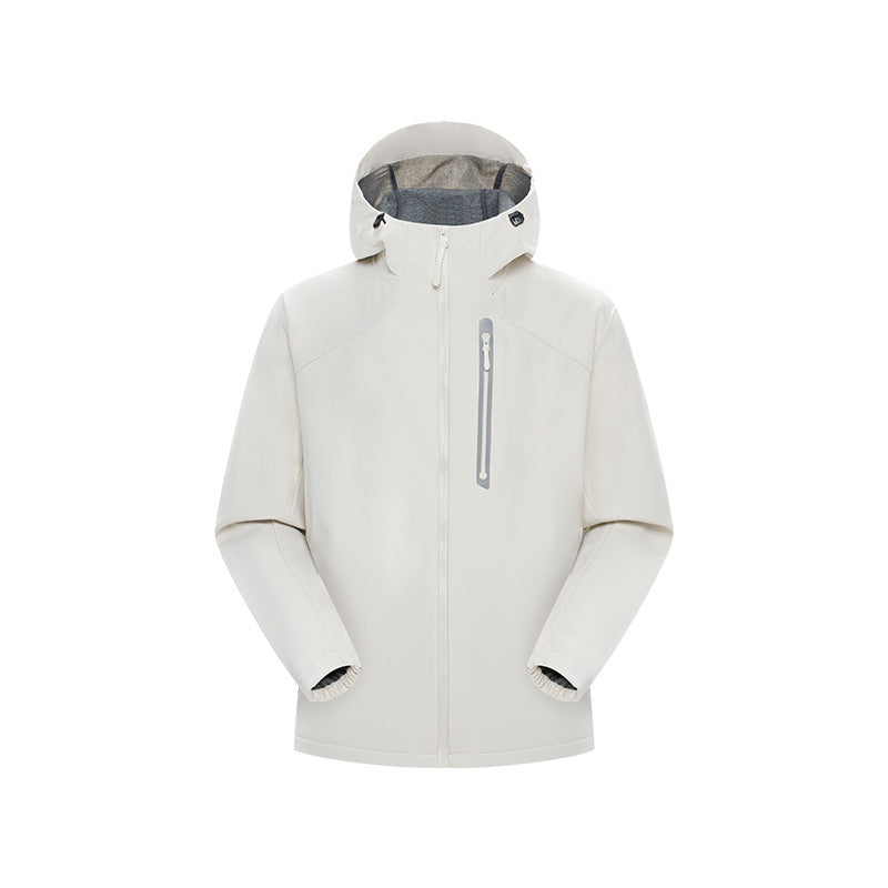 Herren Wasserdichte Softshell-Outdoorjacke mit verstellbarer Kapuze, verschweißten Reißverschlüssen und reflektierender Brusttasche Echo Archiv