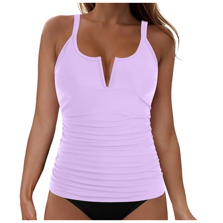 Damen Tankini-Oberteil mit figurumspielendem Design und tiefem V-Ausschnitt Echo Archiv