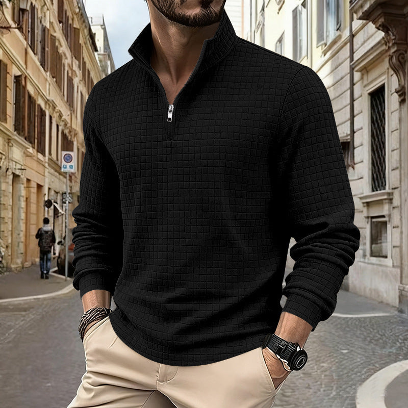 Herren Sportliches Zip-Pullover mit strukturiertem Design Echoarchiv