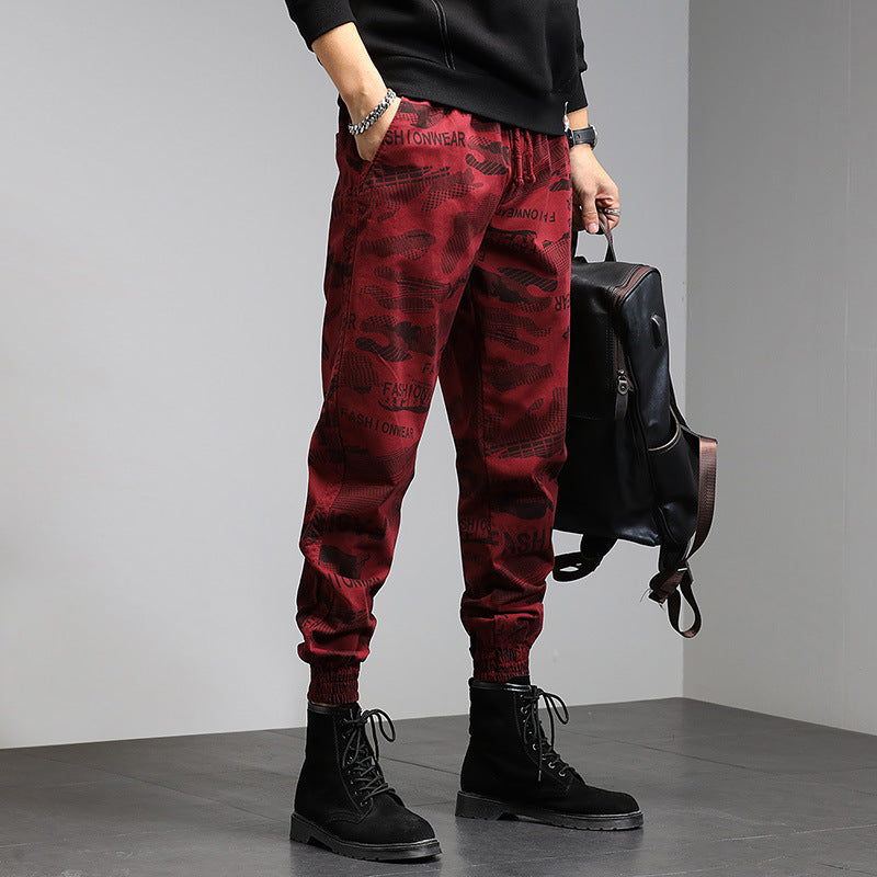 Herren Cargohose im Joggerstil mit Camouflage‑Print, Elastischem Tunnelzugbund und Klappentaschen Echo Archiv