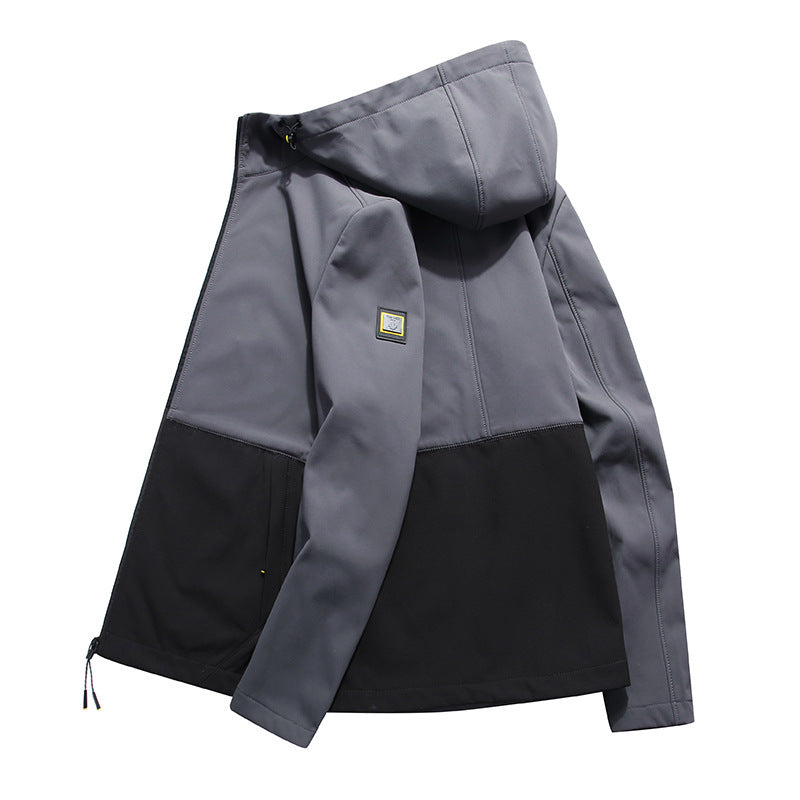 Herren leichte Softshell-Hybridjacke mit Kapuze wind- und wasserabweisend – Taviero