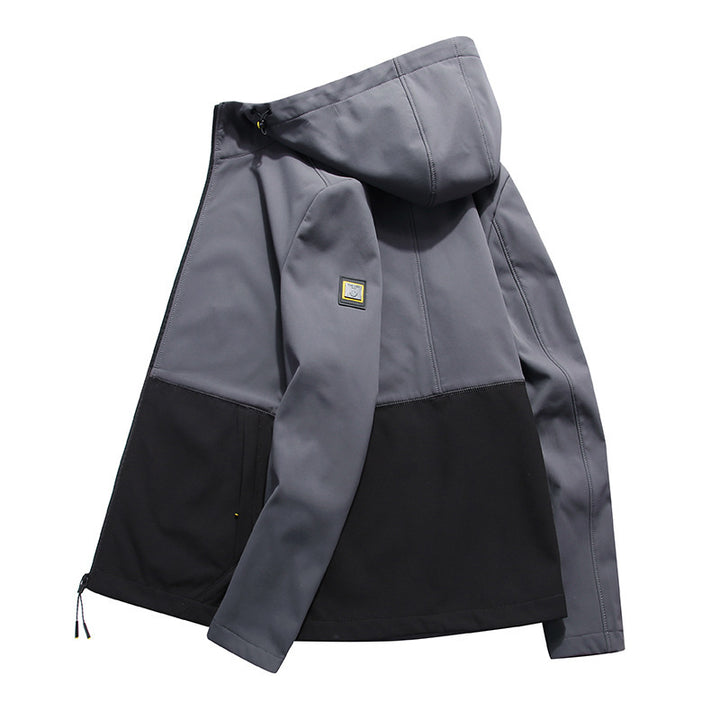 Herren leichte Softshell-Hybridjacke mit Kapuze wind- und wasserabweisend – Taviero