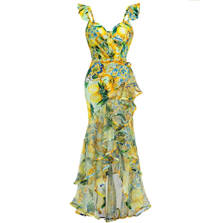 Damen Schwimmanzug mit floralem Design und V-Ausschnitt Echo Archiv