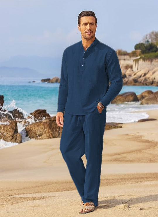 Herren luftige Strandhose und elegantes Langarmshirt Echoarchiv
