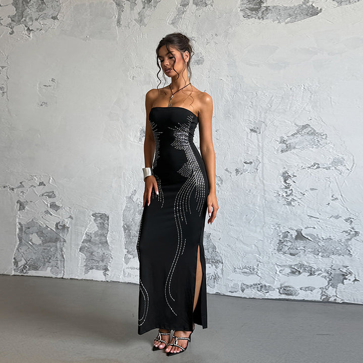 Damen Elegantes Bandeau-Minikleid mit funkelnden Akzenten Echo Archiv