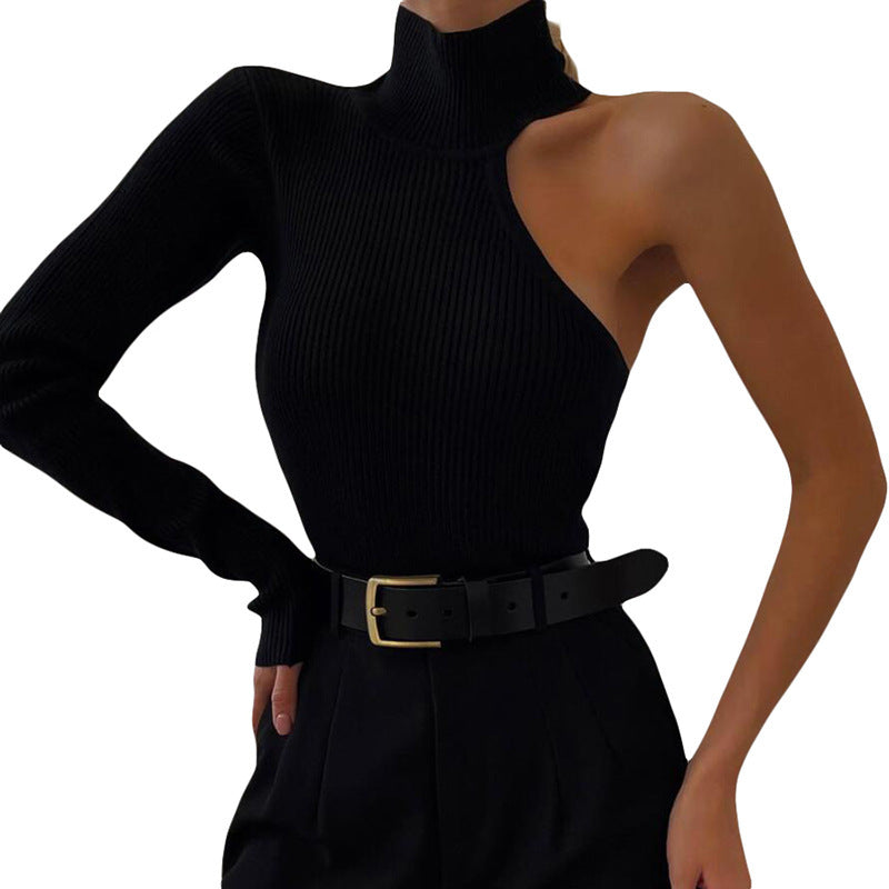 Damen Elegantes Einarmiges Bodysuit mit Stehkragen Echo Archiv