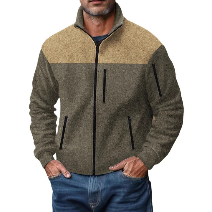 Herren Fleecejacke mit hohem Kragen und praktischen Reißverschlusstaschen Echoarchiv