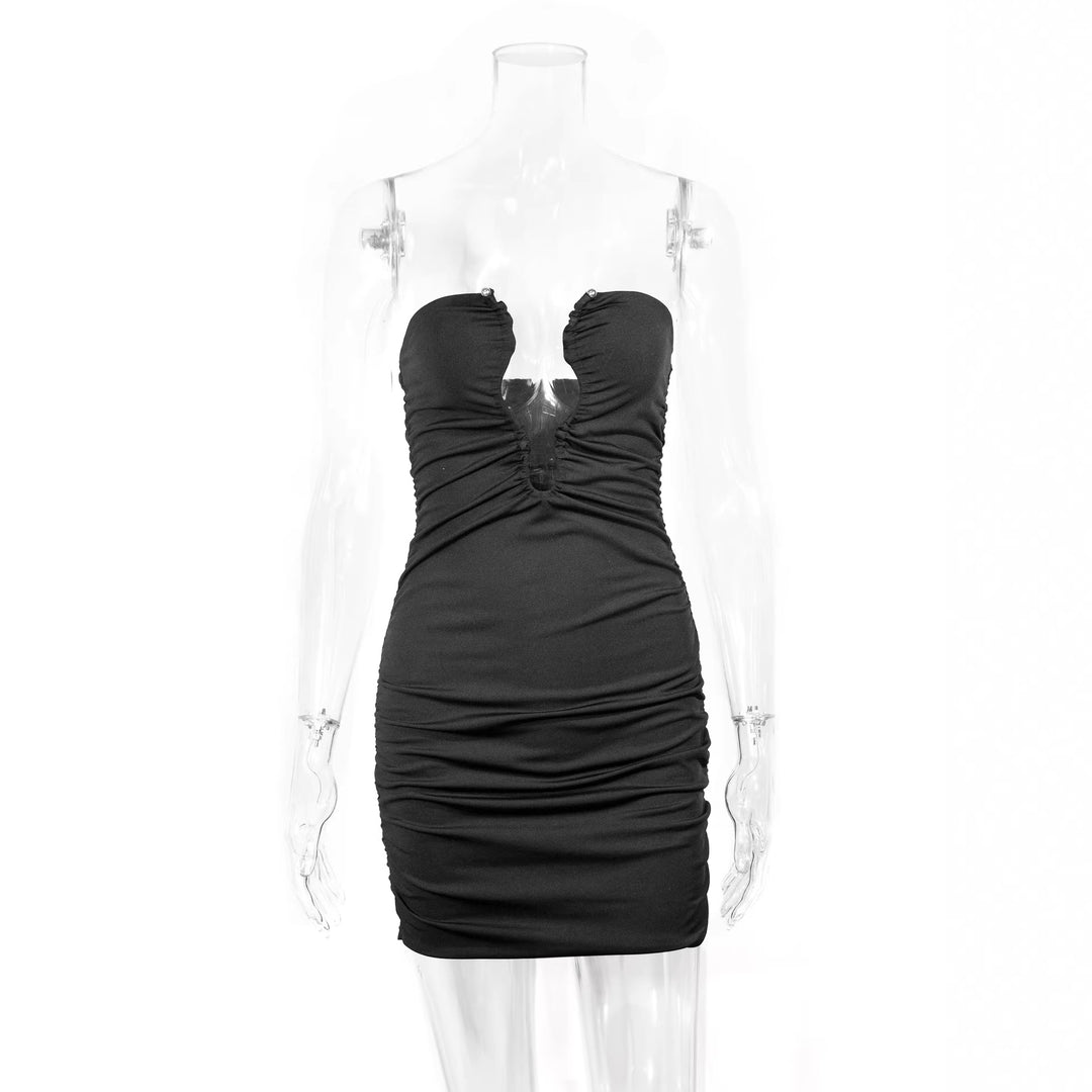 Damen Minikleid mit tiefem Ausschnitt und figurbetontem Silhouette Echo Archiv
