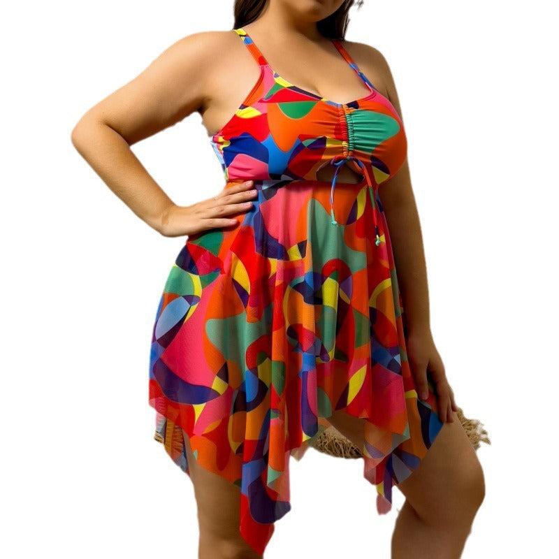Damen Bikiniset mit fließendem Wickeldesign und modischem Mustermix Echo Archiv
