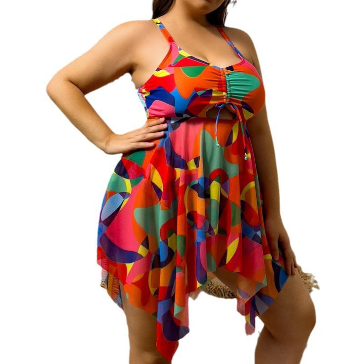 Damen Bikiniset mit fließendem Wickeldesign und modischem Mustermix Echo Archiv
