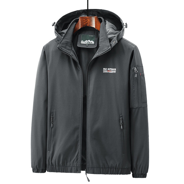 Herren Leichte Softshell-Kapuzenjacke mit wasserabweisender Membran und Ärmeltasche – Taviero