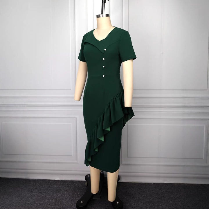 Damen Elegantes Wickelkleid mit Rüschendetails Echo Archiv