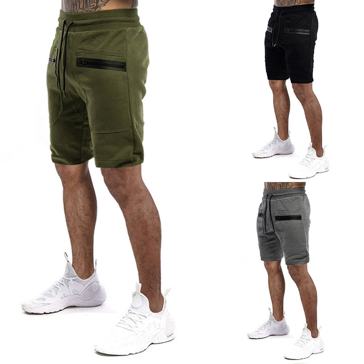 Herren Sportliche Shorts mit verstellbarem Bund und seitlichen Reißverschlusstaschen Echoarchiv
