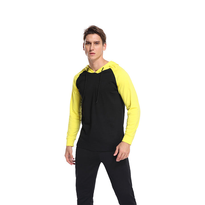 Herren lässiges Langarm Hoodie-Shirt mit Kontrastärmel Echoarchiv