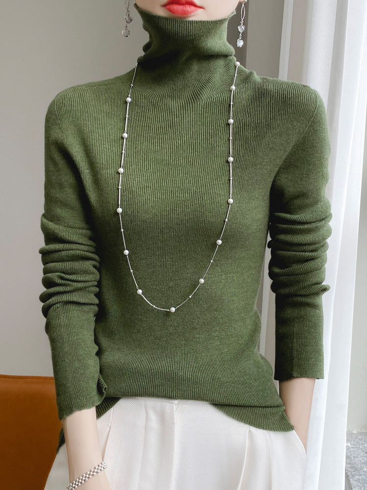 Damen Schmaler Rollkragen-Feinstrickpullover mit elastischer Rippenstruktur und minimalistischer Silhouette Echoarchiv