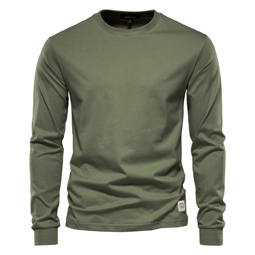 Herren nan klassisches langärmliges Baumwollshirt mit Rundhalsausschnitt und elastischen Bündchen Echo Archiv