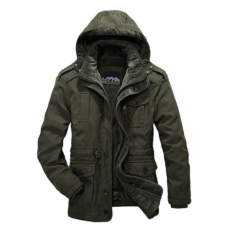 Herren Gefütterter Canvas-Fieldparka mit Sherpa-Innenfutter und Kapuzenkragen Echo Archiv