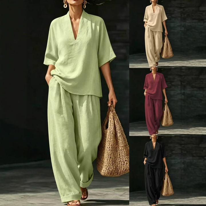 Damen Leichtes Oversize V-Ausschnitt Tunika‑Top mit Kimonoärmeln Echoarchiv