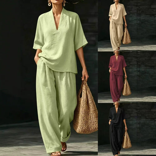 Damen Leichtes Oversize V-Ausschnitt Tunika‑Top mit Kimonoärmeln Echoarchiv